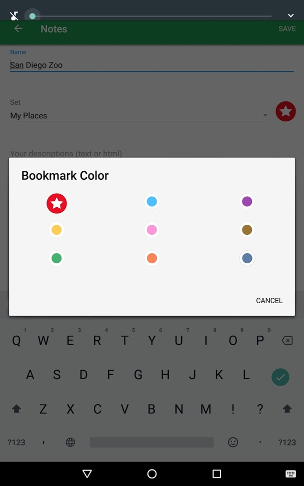 Bookmark color options
