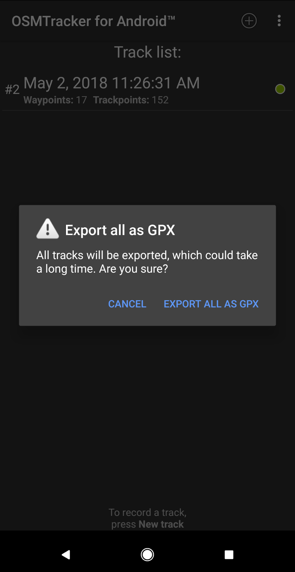 Export all as GPX