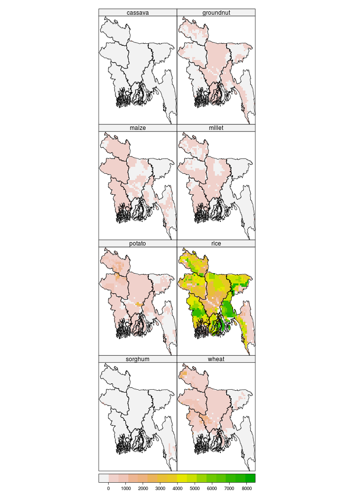 Crop distribution maps