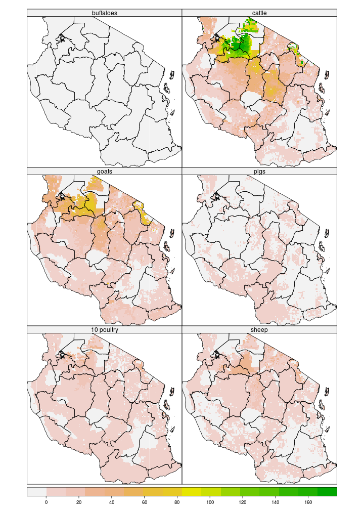 Livestock distribution (density) map